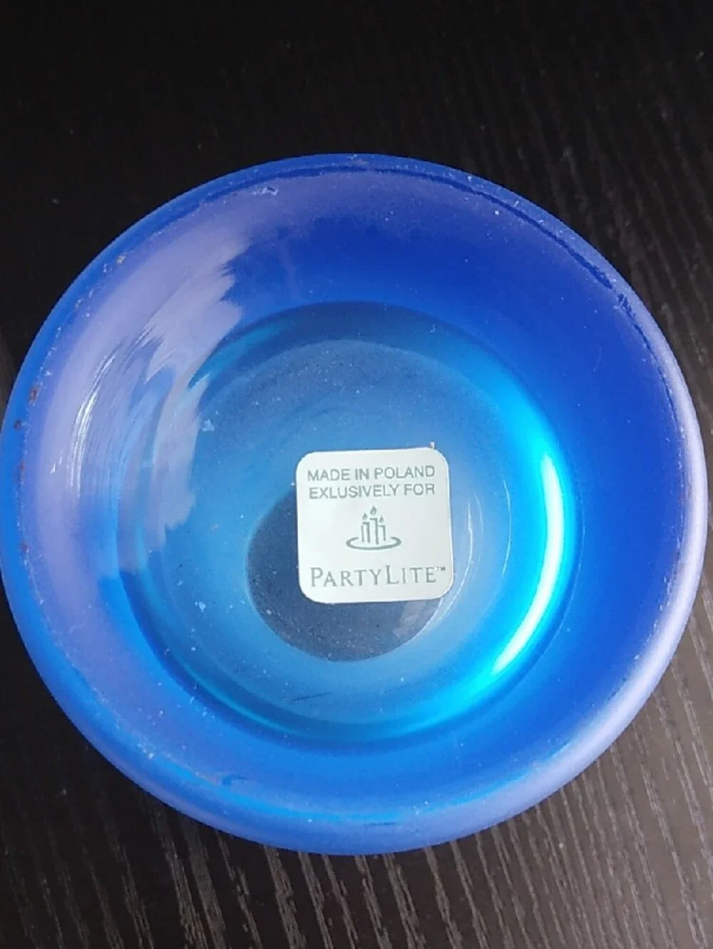 PartyLite Ocean Blue Frosted Glass Cylinder Votive Holder
